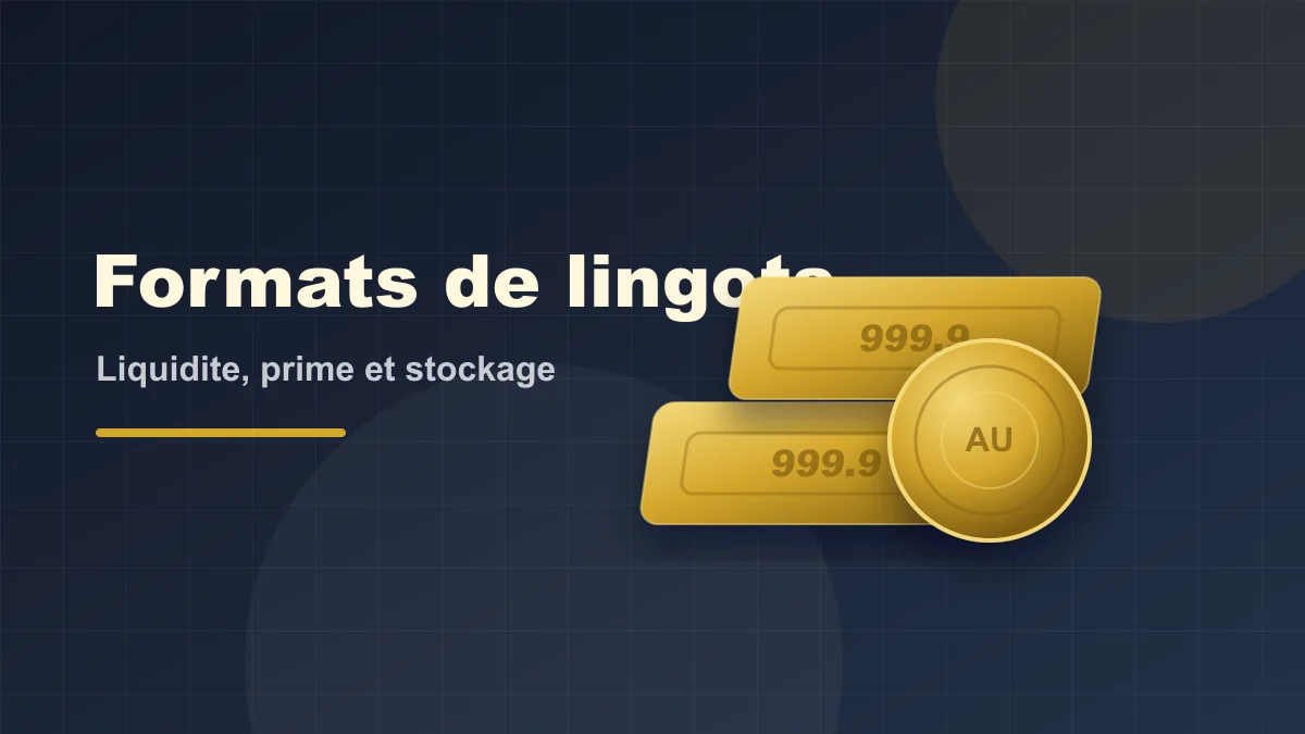 Lingots d’or de plusieurs formats alignés sur une surface neutre