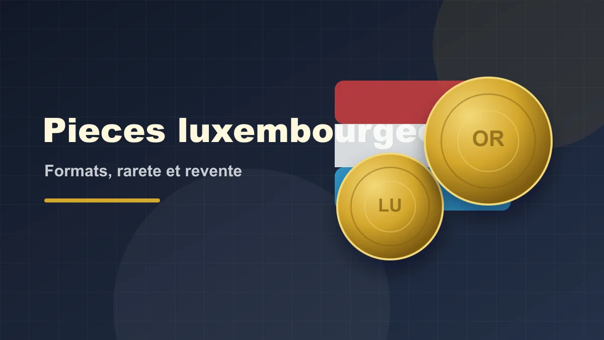 Pièces luxembourgeoises en or sur fond neutre avec balance de précision